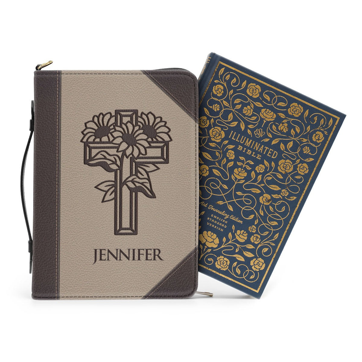 We Love Because He First Loved Us Leather Book Cover, Meaningful Personalized Bible Cover, Christian Gift, Bible Covers Jesus Gifts